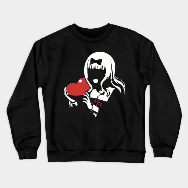 Chika Fujiwara Kaguya Sama Ultra Romantic Anime Girl Character Silhouette Vector Art Crewneck Sweatshirt by Animangapoi